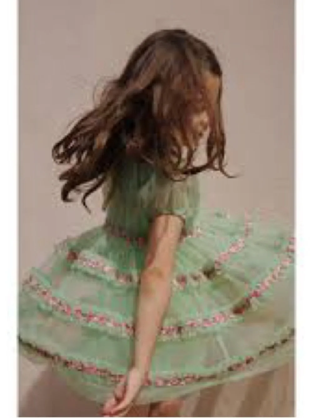 NWT $130 Soft Tiered Konges Sløjd Joelle Dress in Green Size 2 Years